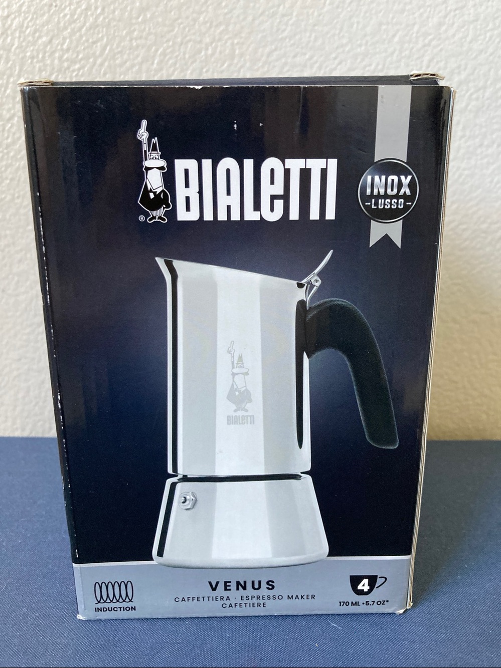 NIB Bialetti Venus 4 cup moka pot Stainless Steel Coffee Espresso Maker